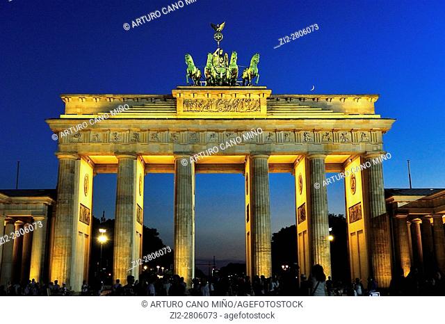 The neoclassical Brandenburger Tor -Brandenburg Gate-, XVIIIth-century, by Carl Gotthard Langhans. Berlin, Germany