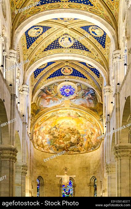 LUCCA, ITALY, JANUARY - 2018 - Interior view of famouse san martino cathedral located at piazza san martino in Lucca city, Italy