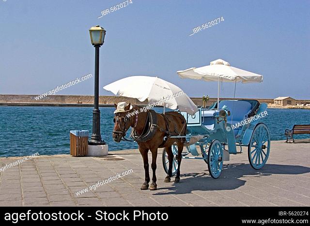 Horse-drawn carriage for holidaymakers in Crete