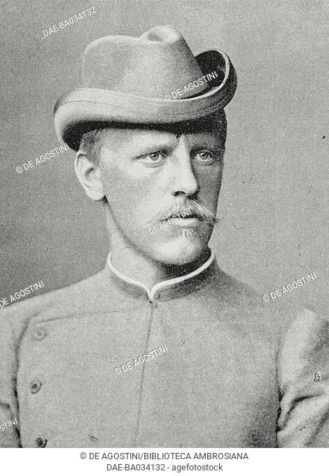 Portrait of the Norwegian explorer Fridtjof Nansen (1861-1930), photograph by Szacinski, from L'Illustrazione Italiana, Year XXIII, No 39, September 27, 1896