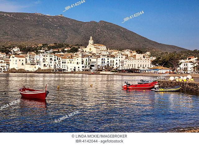 The harbour and town of Cadaques, Girona, Catalonia, Spain