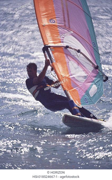 Sport & Recreation, Windsurfing, Men, Silhouette