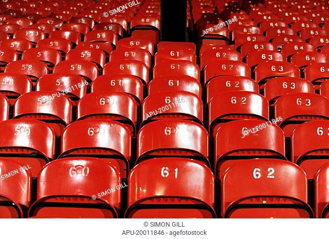 Red seats at a sports stadium