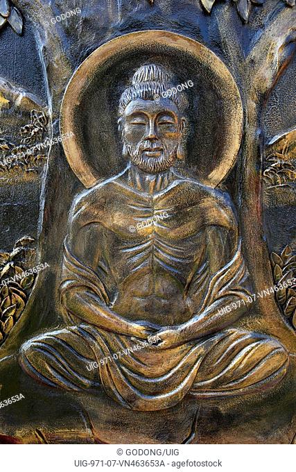 Chua Thien Lam Go buddhist pagoda. Buddha's asceticism