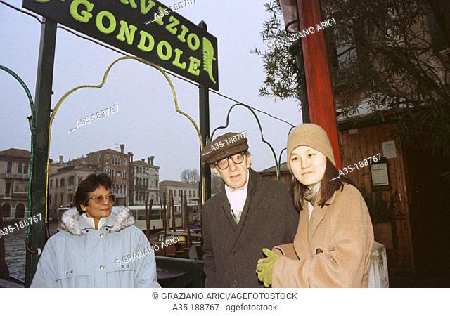 Woody Allen and Soon Yi in Venice the day after their marriage