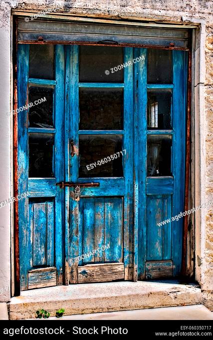 Close-up of Old Doors in Omodhos