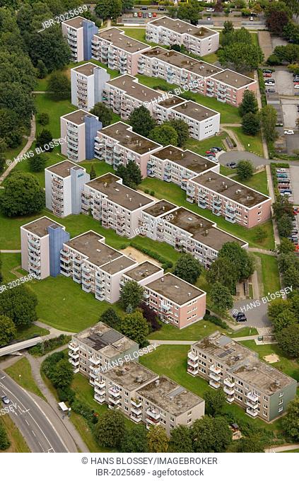 Aerial view, high-rise estate, Boele, Hagen, Ruhr area, North Rhine-Westphalia, Germany, Europe