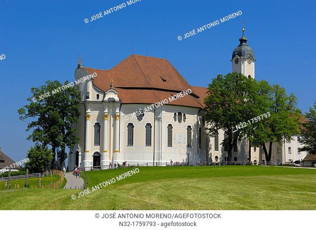 Wieskirche (Wies church), Wies, near Steingaden, UNESCO World Heritage Site, Romantische Strasse (Romantic Road), Upper Bavaria, Bavaria, Germany
