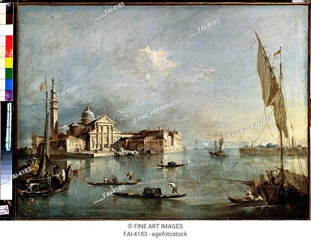 View of the San Giorgio Maggiore Island. Guardi, Francesco (1712-1793). Oil on canvas. Rococo. Between 1765 and 1775. State Hermitage, St. Petersburg