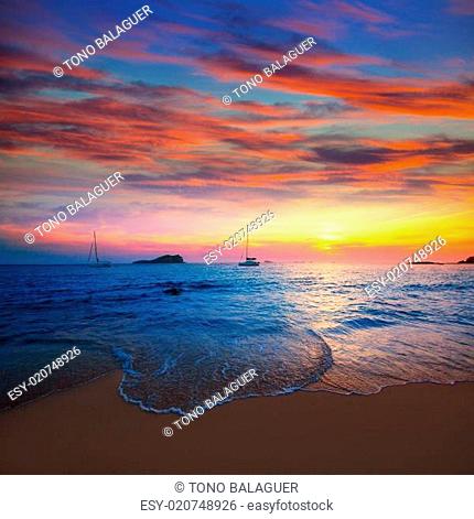 Ibiza sunset from Cala Conta Comte in San Jose