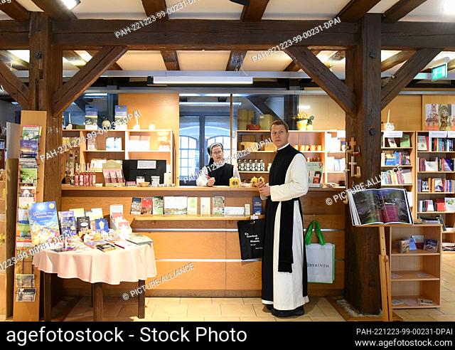 14 December 2022, Saxony-Anhalt, Helfta/Lutherstadt Eisleben: In their store in the Cistercian monastery of St. Marien zu Helfta in Saxony-Anhalt stand the nun...