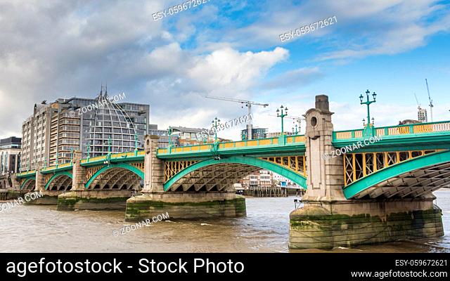 Southwark Bridge over the River Thames in City of London, UK