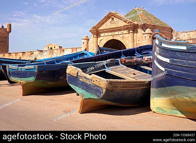 Die Fischerboote iv Essaouira, Marokko