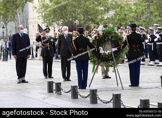 The Italian President of the Republic Sergio Mattarella during the ceremony of laying a wreath at the Monument of the Unknown Soldier