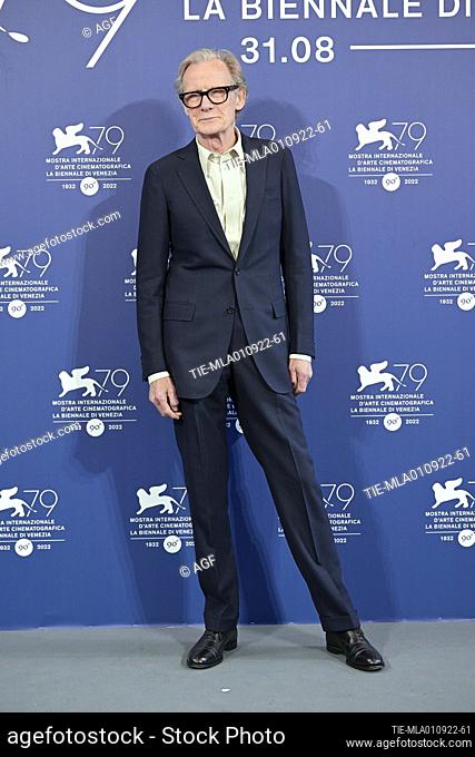 Bill Nighy attends the photocall for ""Living"" at the 79th Venice International Film Festival on September 01, 2022 in Venice, Italy