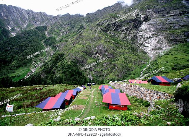 Amidst the greenery of pine groves ; Sikhs shrine Shri Hemkund Sahib situated (4320 meters high) at Govind ghat which is the gateway to the Bhvundar or Lakshman...
