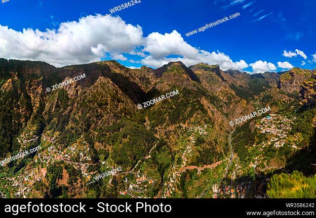 Mountain village in Madeira Portugal - travel background