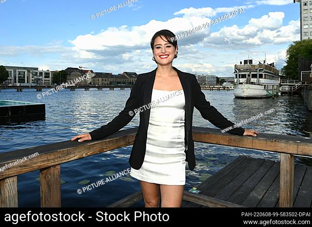 07 June 2022, Berlin: Actress Rosabell Laurenti Sellers comes to the Arena Berlin for the photo shoot and trailer presentation of the ZDF series ""Der Schwarm""