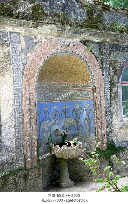 A fountain in Regaleira Palace, Sintra, Portugal., 2009. Classified as a World Heritage Site by UNESCO in 1995, the Quinta da Regaleira consists of a romantic...
