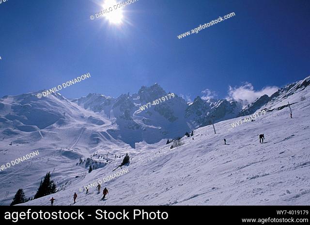 skiing slopes, courchevel, france