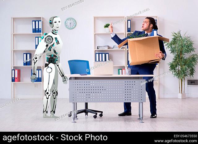 The concept of robots replacing humans in offices