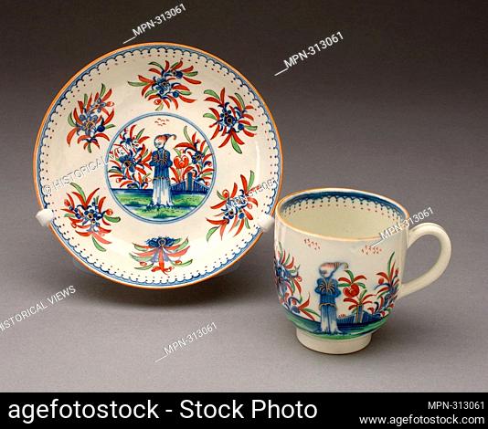Worcester Royal Porcelain Company. Teacup and Saucer - About 1770 - Worcester Porcelain Factory Worcester, England, founded 1751