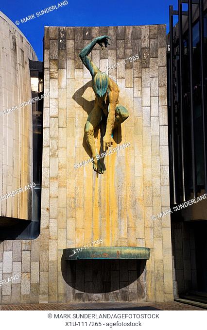 River God Tyne Statue at The Civic Centre Newcastle Upon Tyne England