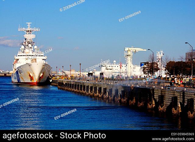Japan Coast Guard ship. Shooting Location: Yokohama-city kanagawa prefecture