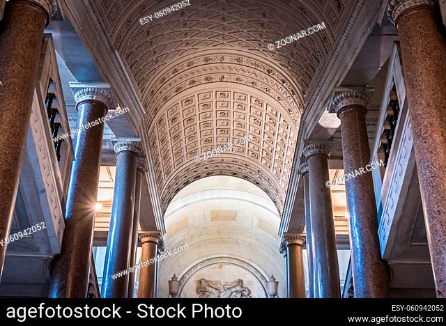 VATICAN, ROME, ITALY - NOVEMBER 17, 2017: Interior Architecture of the Vatican Museum in Rome
