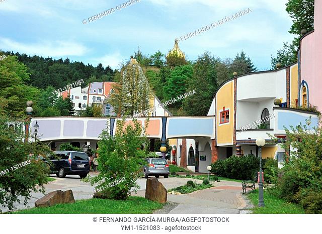 Lodging houses, Spa Hotel Rogner Bad Blumau designed by architect Friedensreich Hundertwasser, Bad Blumau, Styria, Austria