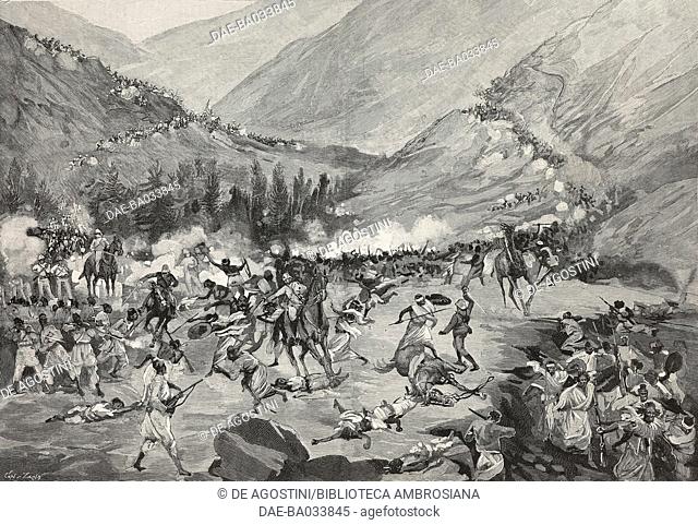 Battle of Coatit (13-14 January 1895), First Italo-Ethiopian War, from L'Illustrazione Italiana, Year XXII, No 6, February 10, 1895