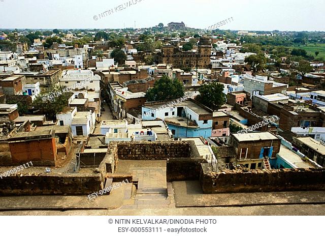 Aerial view of village , Datia , Madhya Pradesh , India