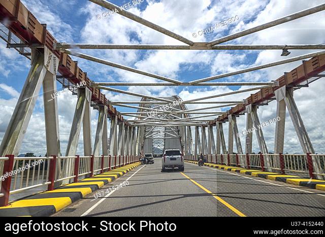 The bridge over the Kapuas river which is located in the sub-district of Tayan Hilir district, West Kalimantan, Indonesia, Borneo is the Tayan River Bridge