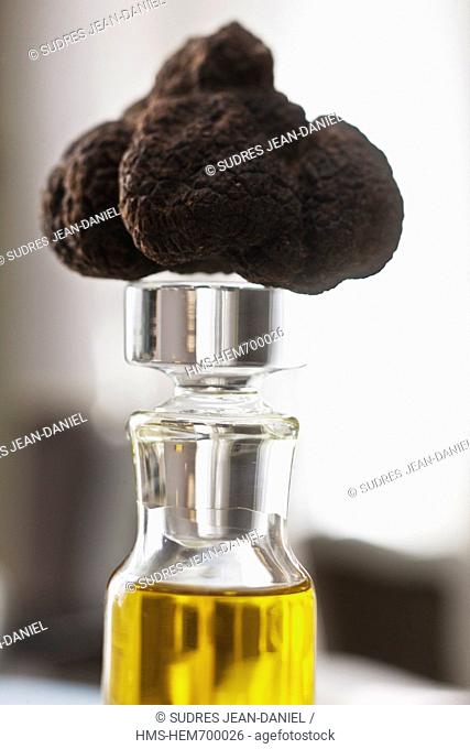 France, Alpes Maritimes, Grasse, black truffle and olive oil from La Bastide Saint Antoine Jacques Chibois two products that married love
