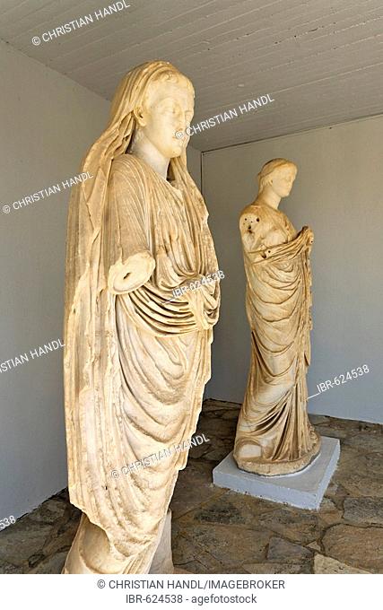 Roman statues in the museum at Gortys, Crete, Greece, Europe