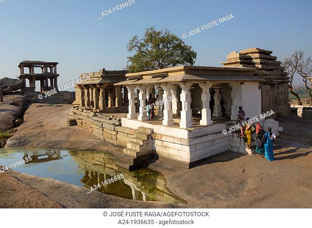 India , Karnataka State, Hampi City , ruins of Vijayanagar City XV century , (W.H.), Matunga Hill