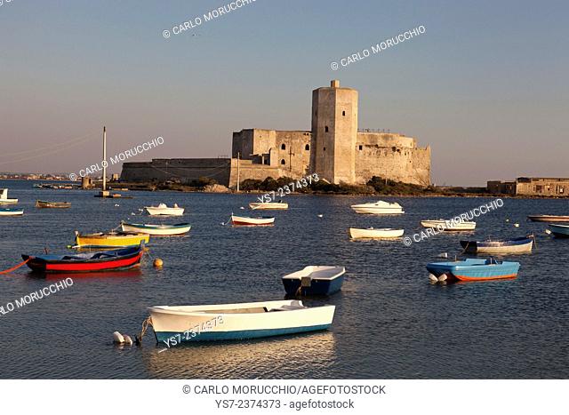 Colombaia castle, medieval fortress, port of Trapani, Sicily, Italy