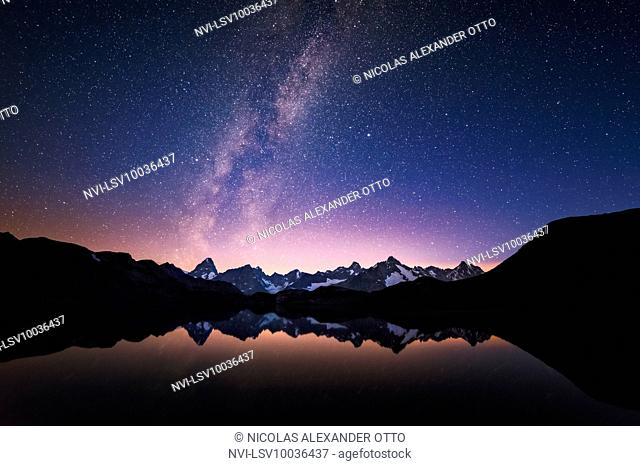 Milky Way over Lac de Fenetre, Valais, Switzerland