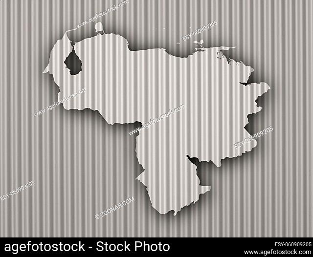 Karte von Venezuela Wellblech - Map of Venezuela on corrugated iron