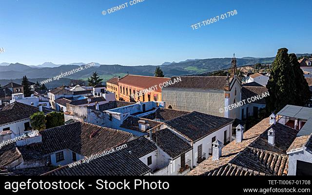 Spain, Ronda, Townscape and Sierra de Grazalema