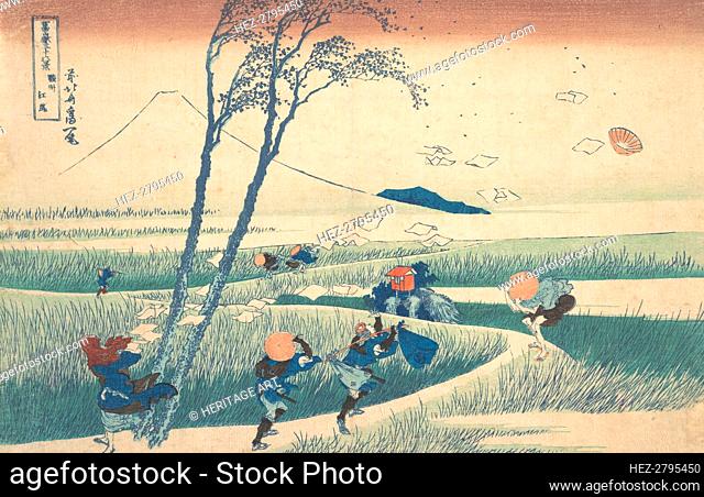 Ejiri in Suruga Province (Sunshu Ejiri), from the series Thirty-six Views of Mount .., ca. 1830-32. Creator: Hokusai
