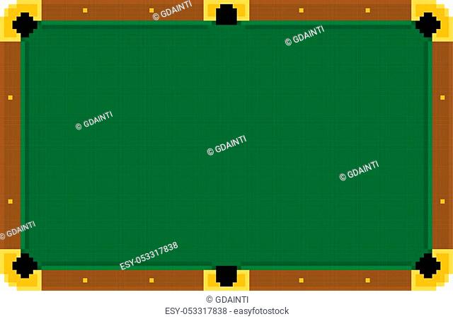 pixel art emply green billiard table on a white background isolated