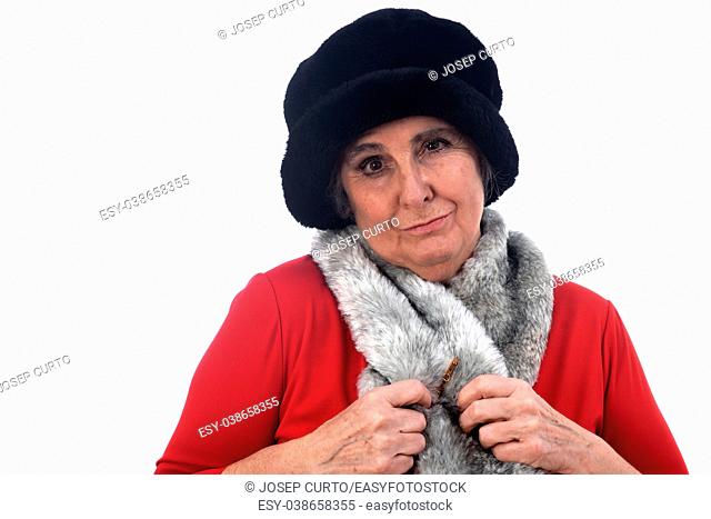 portrait of a senior woman with hat