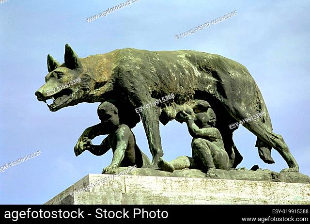 Römische Wölfin mit Remus und Romulus