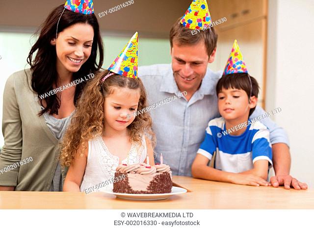 Family celebrating a birthday together
