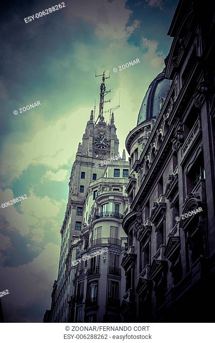 Gran Via, Image of the city of Madrid, its characteristic architecture