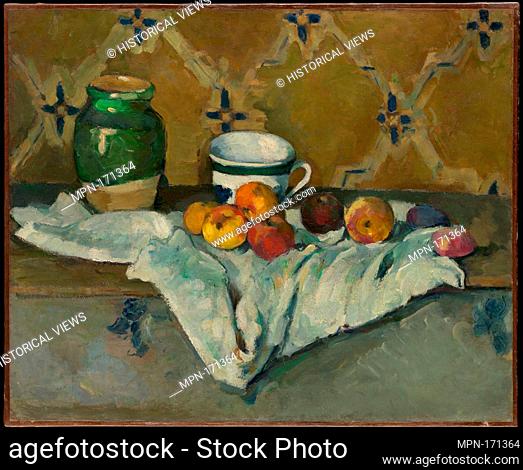 Still Life with Jar, Cup, and Apples. Artist: Paul Cézanne (French, Aix-en-Provence 1839-1906 Aix-en-Provence); Date: ca