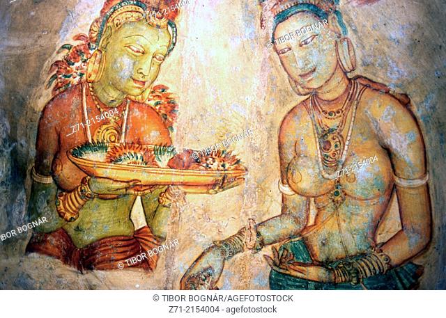 Sri Lanka Sigiriya frescoes Sigiriya Damsels