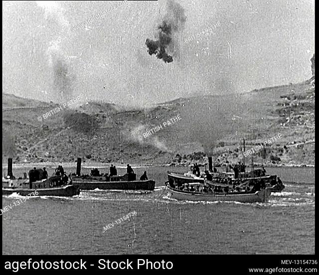 Boats Getting Close To Shore - Dardanelles, Ottoman Empire, Turkey