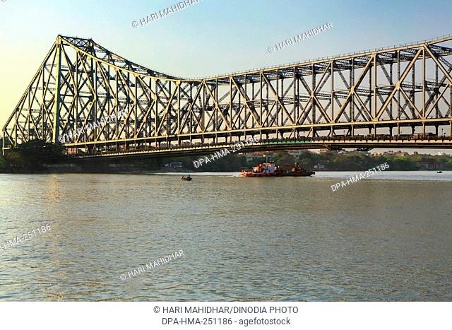 Howrah bridge, hooghly river, west bengal, india, asia